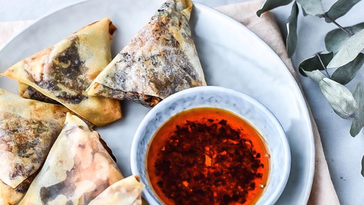 Samosa met geitenkaas