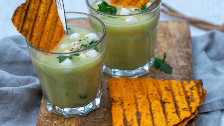 Courgette soep met geitenkaas