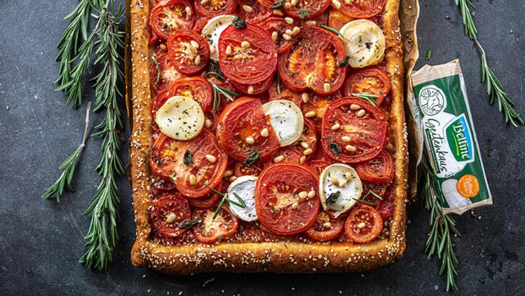 Plaattaart met geitenkaas